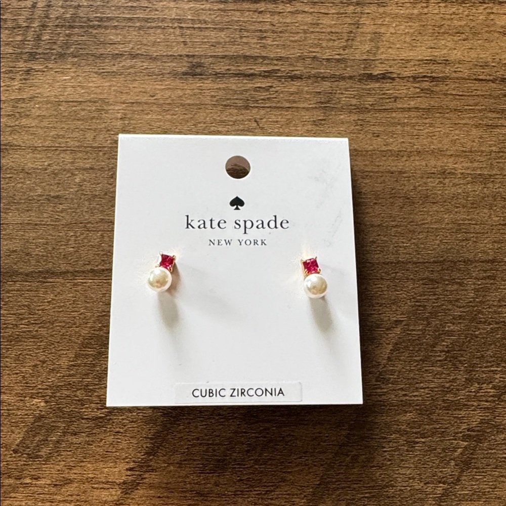 Kate Spade Red and White Stud Earrings